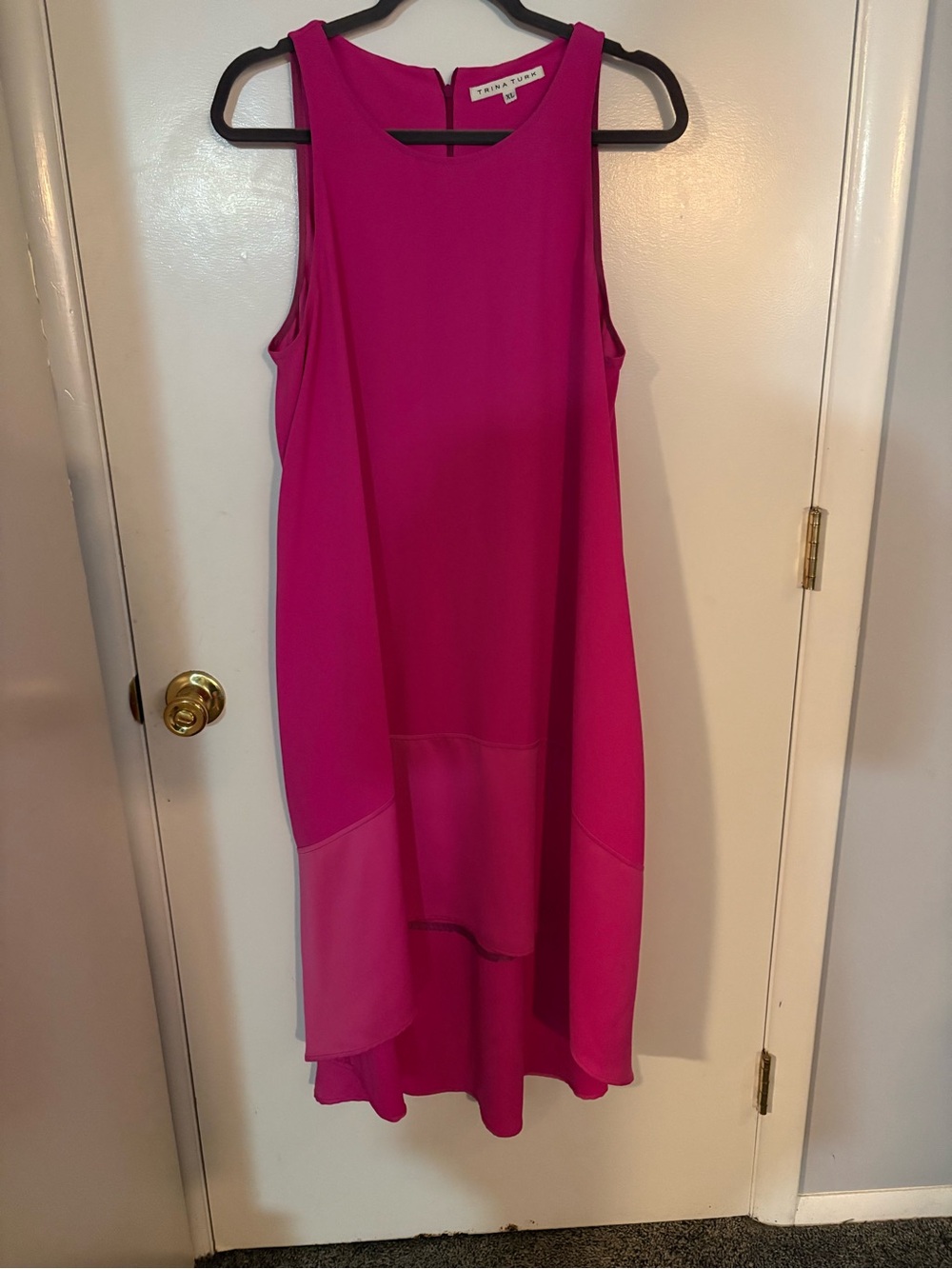 Trina Turk Fuchsia High-Low Sleeveless Dress